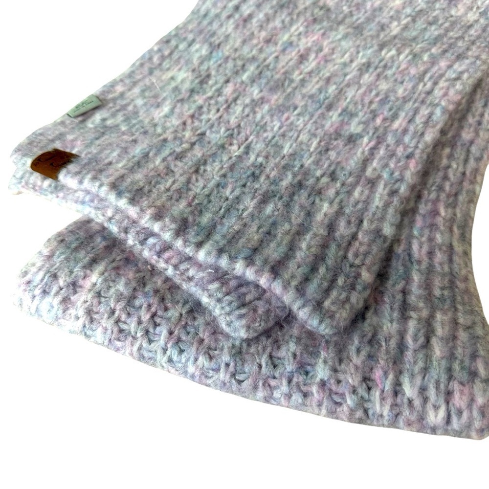 C. C Cozy Knit Pom Beanie Hat and Scarf Set - Multicolor Pinkish Purple Lavender - Picture 5 of 8